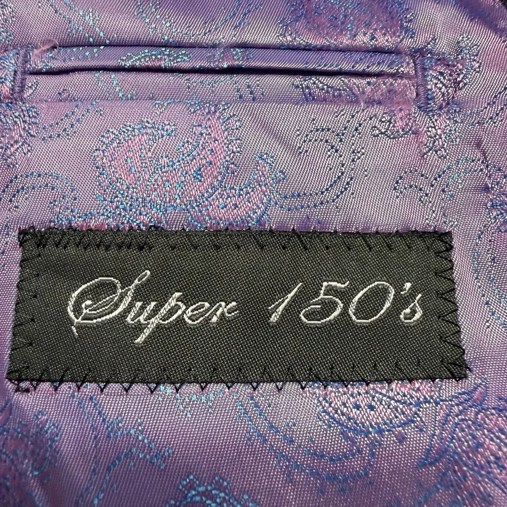 Sartoria Tosi 42R Hand Made Italy Super 150s Blazer Gray Hopsack Peak 2 BTN